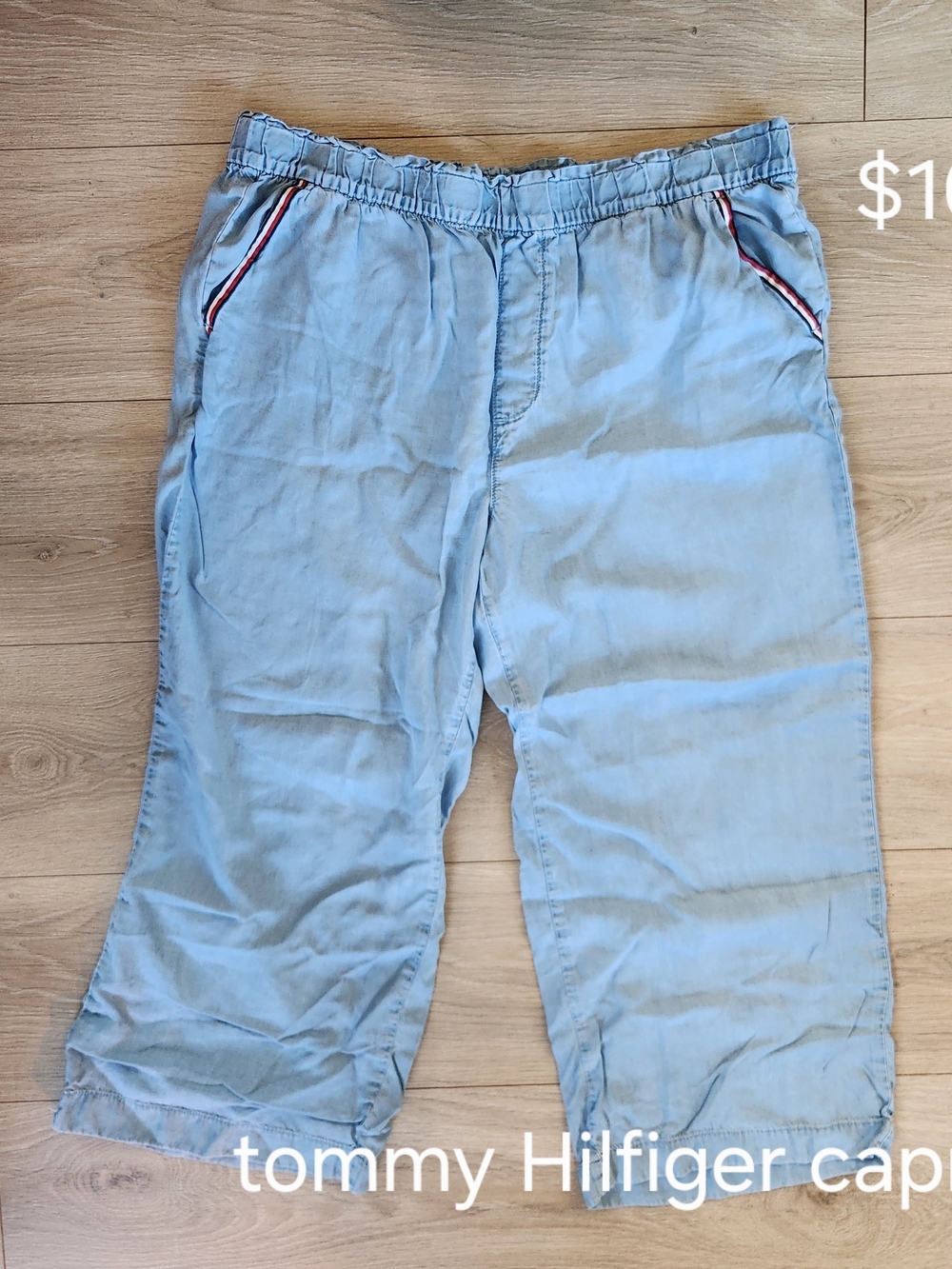 Tommy Hilfiger Light Blue Pull-On Shorts with Signature Trim